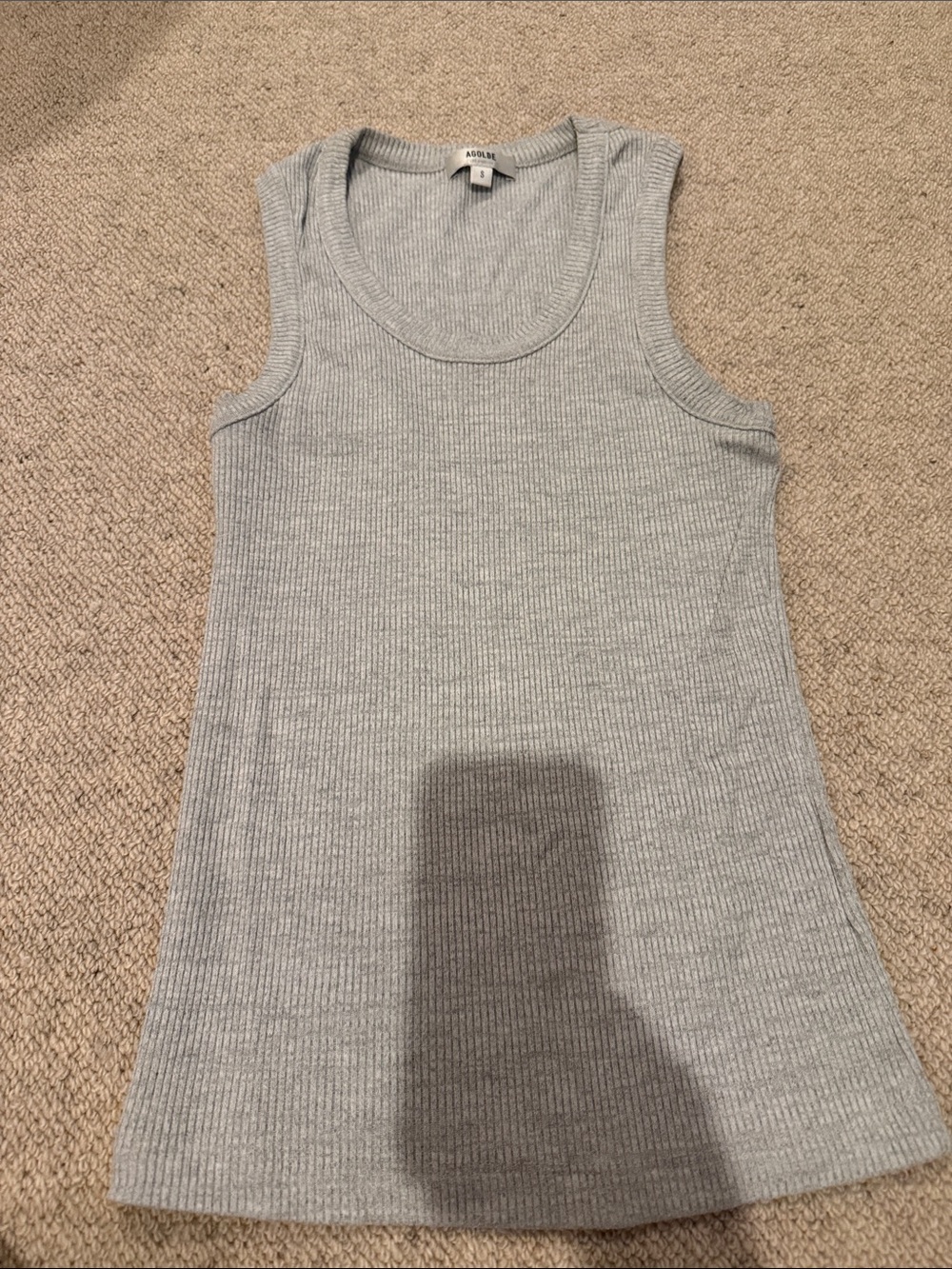 Agolde Gray Ribbed Tank Top
